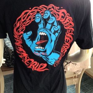 Black T shirt with Iconic Santa Cruz logo